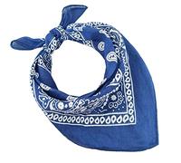 JOPHY & CO. Lot de 3, 5, 10 bandanas 100% coton pour femme, homme, enfant, couleur unie et/ou motif paisley, cod.A644, Royal, Paisley, Set 20 pz