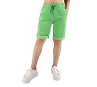 JOPHY & CO. Pantalon Bermuda de couleur unie pour femme (cod. 3006), vert, XXX-Large