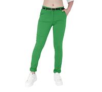 JOPHY & CO Pantalon chino élastique pour femme, avec ceinture (référence : 3008), Vert herbe., M