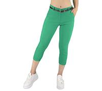 JOPHY & CO. Pantalon chino longueur 3/4 pour femmes avec ceinture (réf. 3013), vert, XL