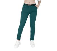 JOPHY & CO. Pantalon élastique Femme Chino avec Ceinture (cod. 3008) (S, Vert Foncé)