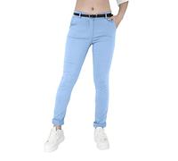 Jophy & Co Pantalon élastique pour femme, chino avec ceinture (référence 3008), bleu ciel, L