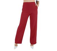 JOPHY & CO Pantalon pattes d’eph. en tissu léger, élastique et confortable, avec poches, pour femme (référence : 6503), rouge, XXXL