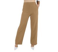 JOPHY & CO Pantalon pattes d’eph. en tissu léger, élastique et confortable, avec poches, pour femme (référence : 6503), Camel, S