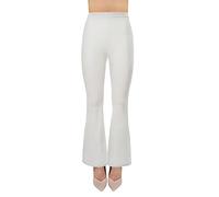 JOPHY & CO Pantalon pattes d’eph. en tissu léger, élastique et confortable, fabriqué en Italie, pour femme (référence 6038), Blanc, XXXL