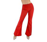 JOPHY & CO. Pantalon pattes d’eph en tissu léger, stretch et confortable, fabriqué en Italie, pour femme, référence 6038, rouge, S