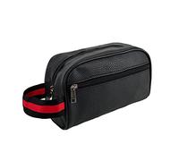 JOPHY & CO. Pochette de poignet EcoLeather pour hommes, trousse de beauté pour hommes, sac de voyage, pochette de voyage, petit sac à main avec bracelet en faux cuir.Art.2769, noir