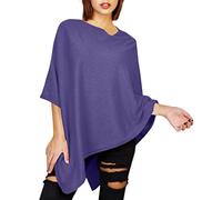 JOPHY & CO. Poncho pour Femme en Mélange de Cachemire, Violet, L