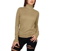 JOPHY & CO. Pull femme col haut (cod. 22053), Camel, S