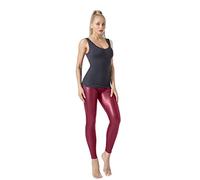 JOPHY & CO. Legging skinny femme bi-élastique en similicuir push-up couleurs mates (cod. 9810), rouge, M