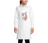 JOPHY & CO. Tablier personnalisable pour enfants avec nom, multicolore, pour peinture, cuisine et activités créatives, code 8707, Blanc, taille unique