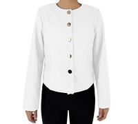 JOPHY & CO. Veste en cuir synthétique femme ras du cou (code 6698), Blanc, XXL