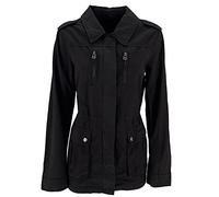 JOPHY & CO. Veste pour Femme 100% Coton avec Poches Latérales, Fermeture Centrale avec Fermeture Éclair, Cordon Intérieur Réglable (cod. 6265) - Noir - L