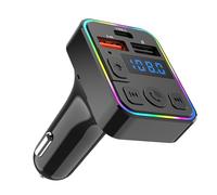 jopiuieo Adaptateur pour Autoradio - Émetteur FM Lecteur MP3 sans Fil - avec Port Type-C Double USB Compatible Multi-appareils et MP3 pour Appel Mains Libres Diffusion de Musique et pour Véhicules