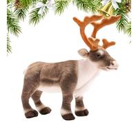 jopiuieo Animal en Peluche de cerf, Oreiller décoratif Doux Wapiti cerf en Peluche, Jouet de d'ornement de Renne Mignon de 13,7 Pouces pour Chambres à Coucher, canapés, chaises et Salons