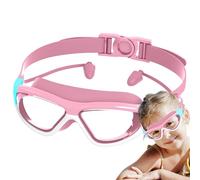 jopiuieo Lunettes d'eau pour , lunettes de piscine pour , lunettes de natation avec bouchons d'oreilles, grand cadre étanche, anti-buée, UV, anti-fuite, pour de 2 à 14 ans