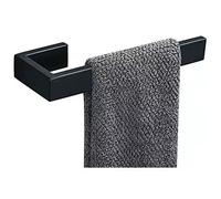 JOPOFI Porte-Serviette Contemporain en Acier Inoxydable SUS 304 épais pour Mur de Salle de Bain, Barre rectangulaire de 20 cm, Design Moderne, Noir Mat