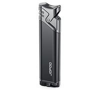 Jopoo Briquet au butane rechargeable et résistant au vent pour cigares et cigarettes - (Vendu sans gaz)