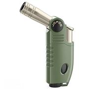 JOPOO Briquet Tempête Gaz Butane Rechargeable, Briquet Chalumeau Flamme Survie Outdoor, Briquet Barbecue Long Torche Coupe-Vent (Vendu Sans Gaz)