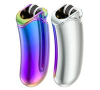JOPOO Lot de 2 briquets rechargeables personnalisables, idéal pour les anniversaires, la Saint-Valentin (couleur + argent)