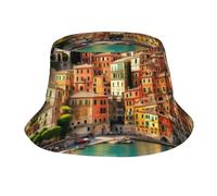 Joppuer Beau chapeau seau imprimé Italie chapeau de soleil pliable plage pêcheur chapeau protection solaire pour camping voyage noir taille unique 702