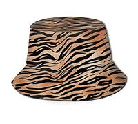 Joppuer Chapeau seau imprimé tigre noir orange chapeau de soleil tendance chapeau de pêcheur d'extérieur pliable pour femmes et hommes 79