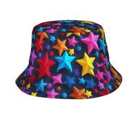 Joppuer Chapeaux seau à imprimé étoiles couleur chapeau de soleil pliable plage pêcheur chapeau protection solaire pour camping voyage noir, taille unique 646