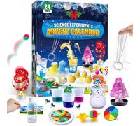 JOPSHEEN Experimente Calendrier de l'Avent 2026 pour enfants 24 boîtes | Calendrier de Noël S.T.E.M pour garçons et filles, pierres précieuses, chimie, physique, calendrier de Noël avec jouet de