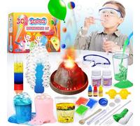 JOPSHEEN Kit Scientifique de 30 expériences pour Enfants, Jouets STEM éducatifs Cadeaux pour garçons Filles, Set de Chimie, Boule rebondissante, Volcan, Outils scientifiques