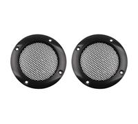 Jopto Lot de 2 Grilles de Protection Rondes Noires de 7.6 cm en Maille d'acier pour Haut-Parleur de Voiture