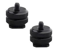Jopto Lot de 2 Supports de Sabot pour trépied de 6,35 mm - 20 mm - Support de Sabot de Flash en métal Standard Double Sabot de Flash - Vis de Conversion pour Appareil Photo Reflex numérique