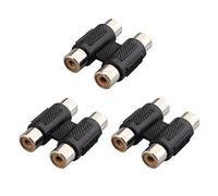Jopto Lot de 3 Adaptateurs Double RCA Femelle vers Femelle pour Lecteur CD MP3 Noir