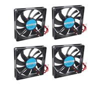 Jopto Lot de 4 mini ventilateurs de refroidissement silencieux sans balais 80 x 80 x 15 mm 8015 DC 12 V avec terminal à 2 broches compatible avec imprimante 3D PC CPU radiateurs boîtier d'ordinateur