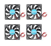 Jopto Lot de 4 mini ventilateurs de refroidissement silencieux sans balais 80 x 80 x 15 mm 8015 DC 24 V avec terminal à 2 broches compatible avec imprimante 3D PC CPU radiateurs boîtier d'ordinateur