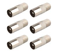 Jopto Lot de 6 Adaptateurs de Câble Coaxial Femelle vers Mâle pour Antenne TV Mâle Plaqué Nickel