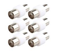Jopto Lot de 6 Adaptateurs pour Antenne TV Mâle vers Mâle Plaqué Argent
