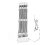 Jopwkuin Câble D'extension d'alimentation pour Carte Graphique ARGB, Excellent Effet D'éclairage, Câble D'extension Blanc 24 Broches pour Les Constructeurs de PC