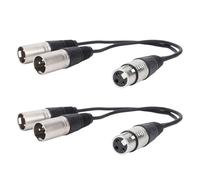 Jopwkuin Câble Répartiteur XLR, Transmission Stable, Connexion équilibrée pour Amplificateurs Mélangeurs de Scène de Studio, Longueur 30cm, Noir, 1 Paquet (2 pièces)