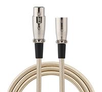 Jopwkuin Câble XLR en Alliage de Zinc Solide, Cordon de Micro Mâle à Femelle à 3 Broches pour Guitare électrique et Table de Mixage, 9,8 Pieds doré (3 mètres)