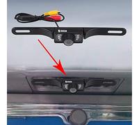 Jopwkuin Caméra de Recul pour Plaque D'immatriculation Grand Angle 140° avec 7 Lampes LED, capacité de Vision Nocturne, Conception étanche, Réduit Le Risque D'accident, Taille Compacte, Adaptée au