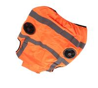 Jopwkuin Gilet de Ventilateur de Refroidissement, Gilet d'été à Rayures Réfléchissantes pour Travailleurs de la Construction, Jardinage, Randonnée, Rechargeable par USB, Protection Solaire, (XXXL)