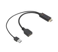 Jopwkuin Interface Multimédia HD Haute Résolution vers Câble Adaptateur Vidéo DisplayPort avec Alimentation USB pour Une Image Plus Claire 3840 X 2160 60 Hz 9,8 Pouces Cordon de Convertisseur
