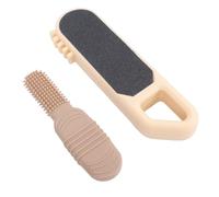 Jopwkuin Lime à Pieds 3 en 1, Nettoyeur D'orteils, Exfoliant, Poignée Ergonomique pour L'élimination de la Peau Sèche et Humide, Idéal pour les Voyages à L'hôtel (Jaune)