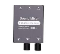 Jopwkuin Mélangeur Durable à 2 Canaux avec Commutateur de Mixage Sonore de 3,5 Mm, Double Contrôle du Volume, Conception Plug and Play, Matériau en Alliage D'aluminium