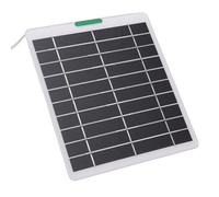 Jopwkuin Panneau de Charge Solaire en Silicium Monocristallin 5 W Durable pour Sonnette de Caméra de sécurité Connexion Facile aux Appareils Conception Portable (Blanche)