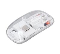 Jopwkuin Souris sans Fil Bluetooth, Transparente, Ergonomique, Défilement en Métal, 3 Modes DPI Réglables, pour PC, Ordinateur Portable, Tablette, ABS, Taille 4,4 X 2,2 X 1,0 Pouces (Blanc)