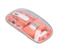 Jopwkuin Souris sans Fil Bluetooth, Transparente, Ergonomique, Défilement en Métal, 3 Modes DPI Réglables, pour PC, Ordinateur Portable, Tablette, ABS, Taille 4,4 X 2,2 X 1,0 Pouces (Orange)