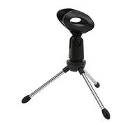 Jopwkuin Support de Micro de Table Réglable avec Coussinet Antidérapant pour Diffuseurs en Direct et Conférences Acier Inoxydable + Plastique 1 X Pince pour Microphone 1 X Trépied