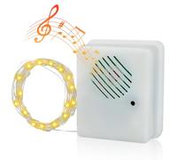 JOPWUE Guirlande lumineuse de Noël de 3 m avec capteur sonore, haut-parleur musical, joue des chansons de Noël, décorations de Noël avec 30 lumières LED pour décoration de sapin de Noël (blanc)