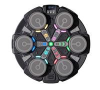 JOPWUE Machine de Boxe Musicale Enfant, Cible de Boxe Intelligente Murale, Machine De Boxe Murale avec Gants, 6 Vitesses, 3 Modes, Cadeaux pour Enfants Adultes (Noir)